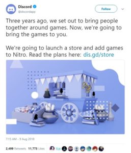 Discord announces selling games to users.