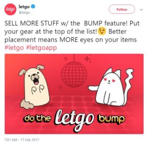 Bump your items on Letgo to get more attention from potential buyers.
